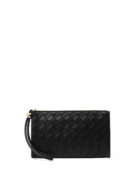 Victoria's Secret Women's Large Faux Leather Pouch Wristlet