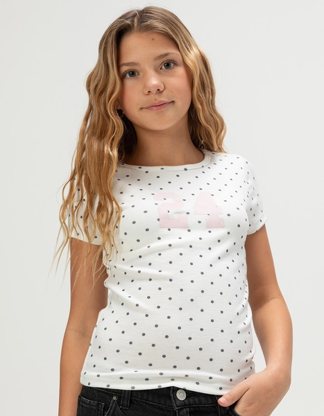 FULL TILT Allover Dot 24 Girls Tee - BLK/WHT | Tillys