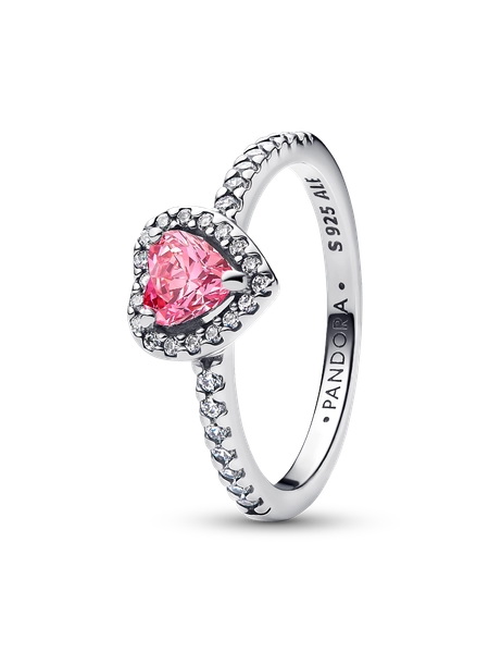 Anillo Corazón Rosa Elevado