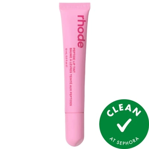 rhode Peptide Lip Tint Nourishing Glaze Jelly Bean - shimmery sheer baby pink 0.3oz/10ml