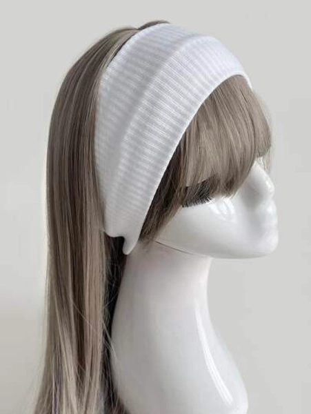 1pc Simple Knitted Headband, College Style Street Fashion Sports Headband, Pink/Black/White Multi-Color Options, Unisex, Can Be Used As Hair Accessory All Year Round Turban Headband Sweatband, School Stuff, College, Headbands Fall Winter Hair Band Hair Accessories For Women For Vacation Outfits Woman Elegant Scarf