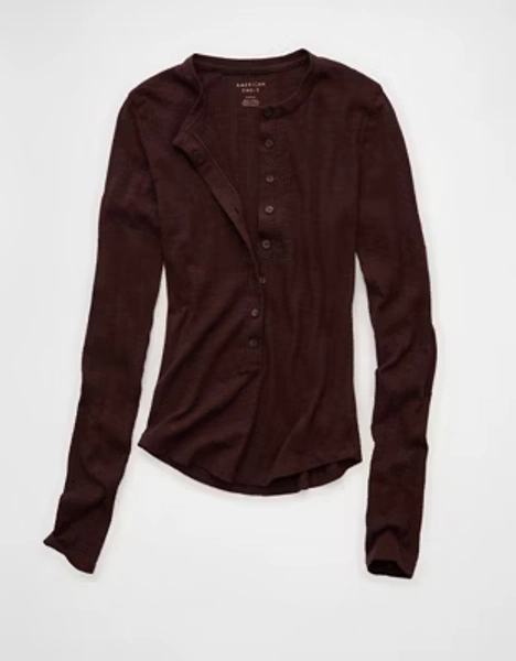 AE Long Sleeve Henley T-Shirt
