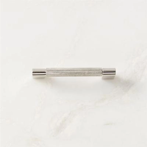 Nicolo Knurled Polished Nickel Cabinet Handle 4"