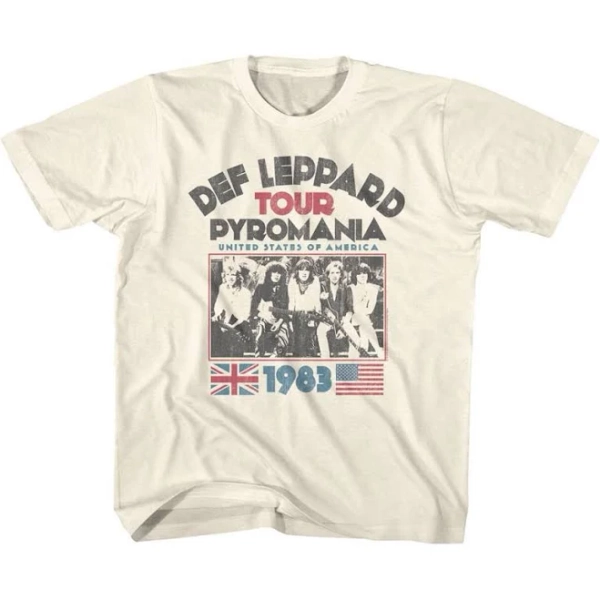 Def Leppard Pyromania Tour Natural Youth T-Shirt