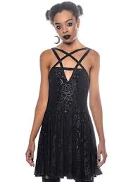 Killstar Gothic Goth Occult Mini Dress Skater Dress