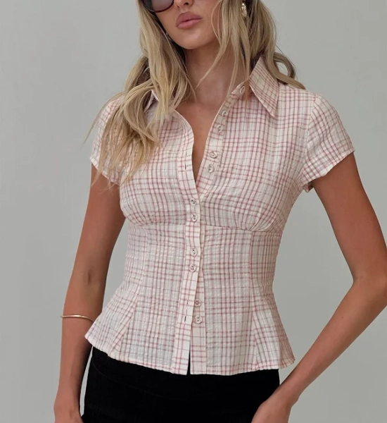 Princess Polly Women's Check Button-Up
