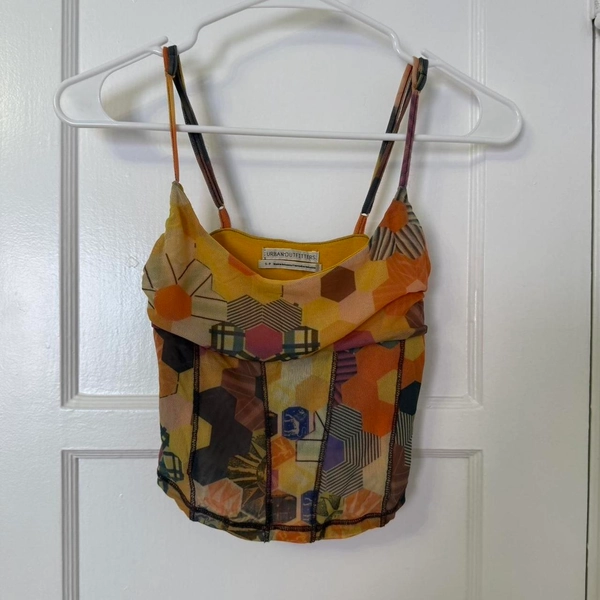 Multicolor patchwork corset top...