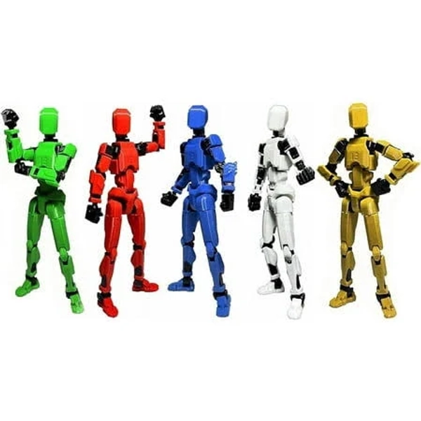 5pcs Assembly Completed T13 Action Figure 3D Printed Multi-Jointed Movable,Lucky 13 Action Figures,Multi-Articular Action Figures,Desktop Decorations,