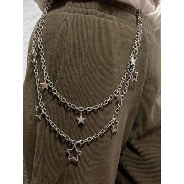 Punk Retro Alloy Star Detail Waist Chain