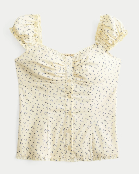On/Off-the-Shoulder Ruffle Trim Top