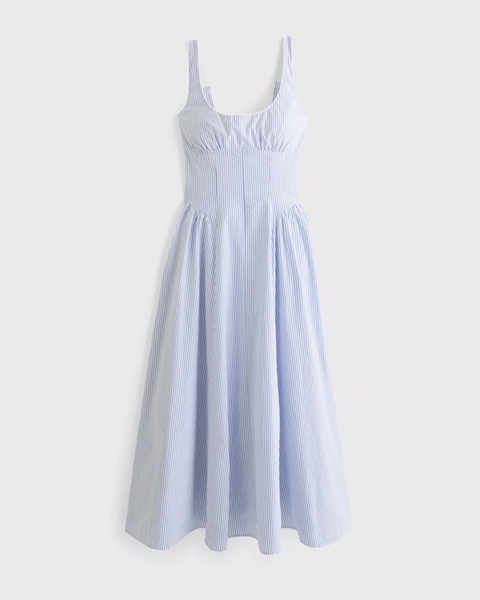 100% Cotton A&F Bra-Free Dylan Midi Dress