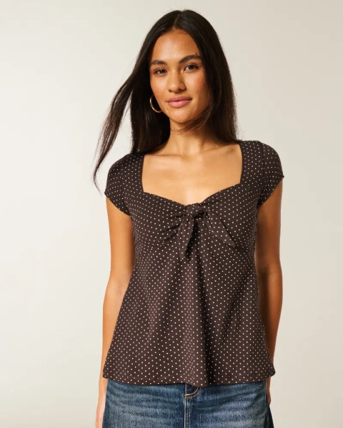 Women's Easy Tie Bust Babydoll Top | Women's Tops | HollisterCo.com