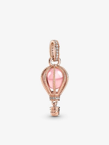 Sparkling Pink Hot Air Balloon Dangle Charm
