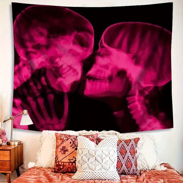 1pc   velvet tapestry romantic couple kissing design - Temu