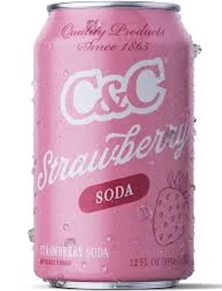 C&C Strawberry Soda - 12oz Cans - 24 Pack