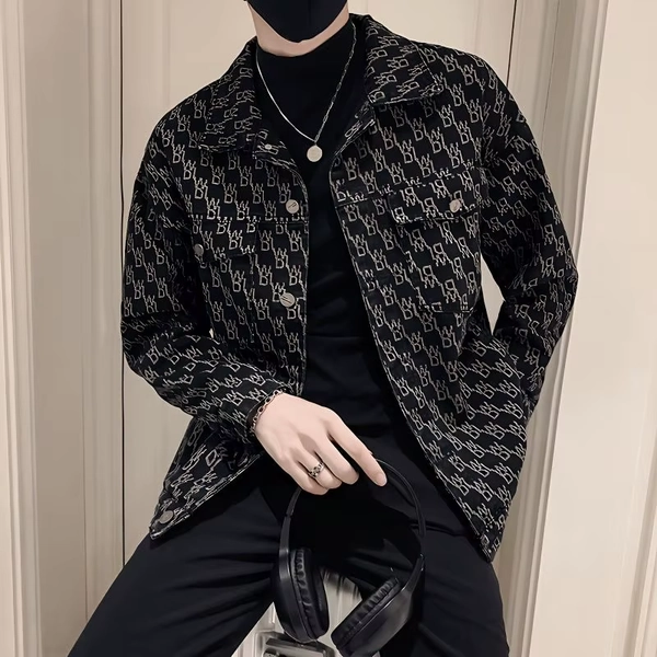 Fashion Stylish Luxury Turn-down Collar Single Breasted Jackets for Men Autumn and Winter Streetwear Casual Coat Men Clothing