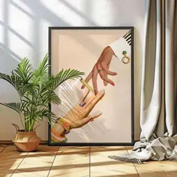 Deep Talks (Funky Wall Art Print – Trippy Wall Art, Collage Art, Gift for Friends, Retro Weed Decor)