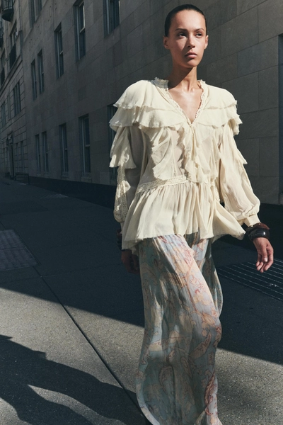 ZW COLLECTION LACE RUFFLE BLOUSE