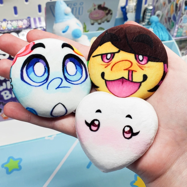 Regretevator Squishy Plush Buttons (Fan-Made Infected, Prototype, and Mozelle Buttons)