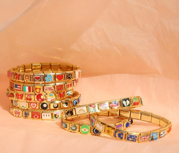 Italian Charms Bracelet,Custom Gold Italy Charms,Personalized Italian Bracelet, Charms,Jewelry Gifts for Her,Birthday gift,mom gift