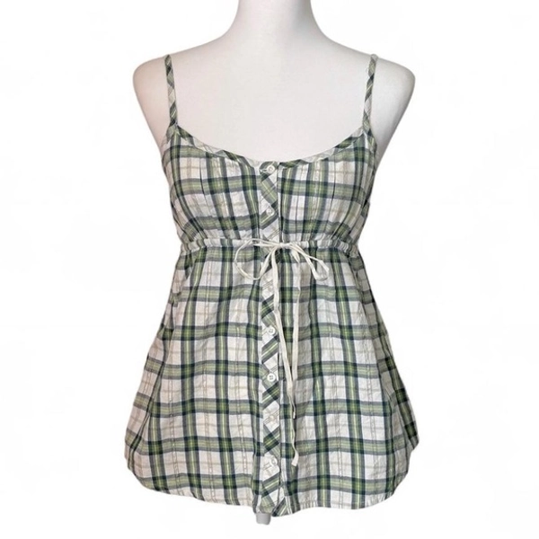 Aeropostale Plaid Babydoll Top