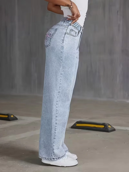 jeansbyxor för flickor vår och höst kids' fashion - Temu Sweden