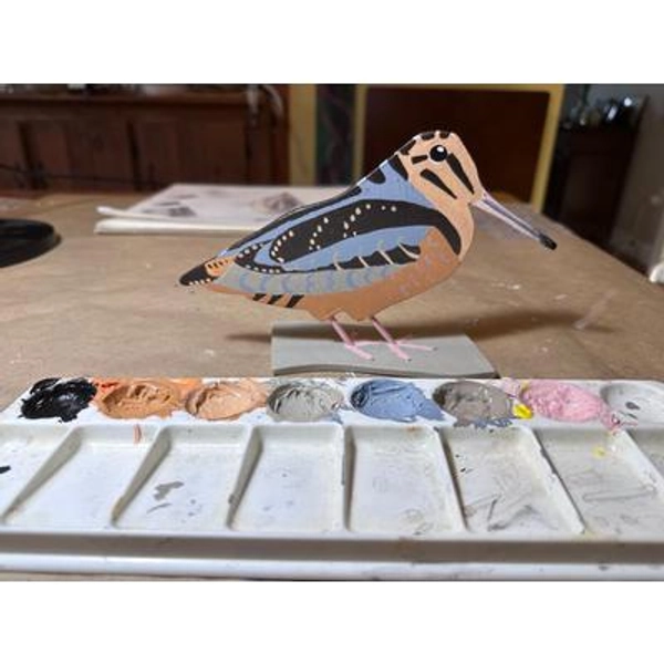Life-size Handmade Hand-painted wooden American Woodcock.