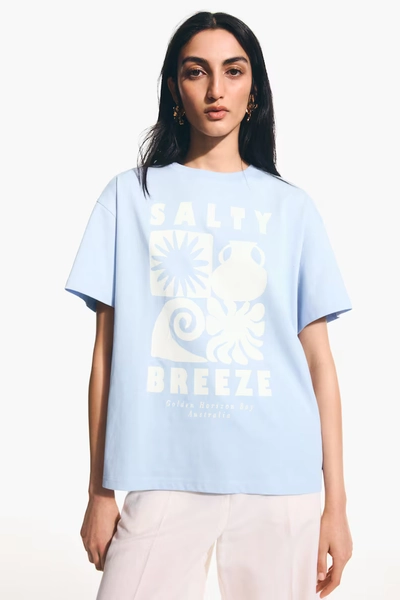 Printed T-shirt - Light blue/Salty Breeze