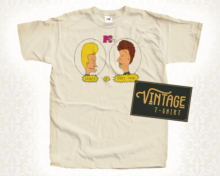 Beavis And Butthead V7 TShirt Vintage Natural color Men's TShirt DTG Digital Print SIZES S M L XL 2XL 3XL 4XL 5XL