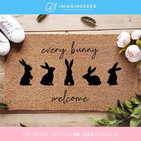 Cheerful Easter Doormat, Welcome Spring with a Bunny-themed Entrance, Every Bunny Welcome, Easter Doormat, Spring Decor