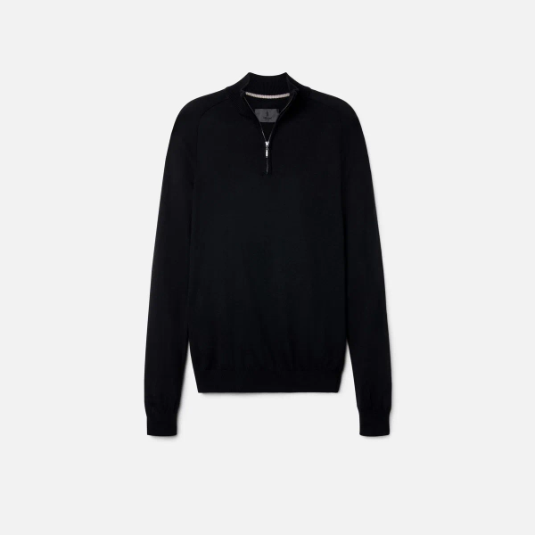 Suéter Meio Zíper Preto Masculino