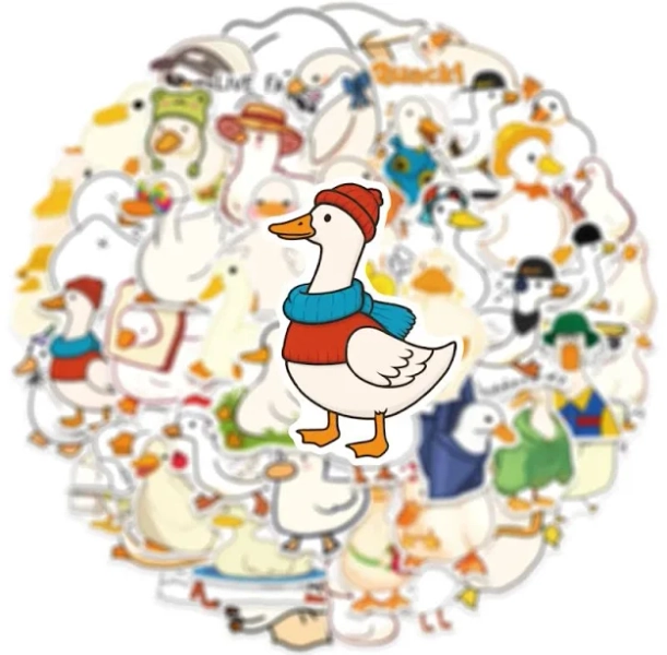 50/100PCS Cartoon Cute Duck Stickers Creative Sketches DIY Phone Cases Desktop Storage Box