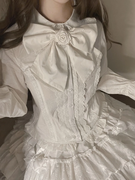 Lily - Kawaii Lolita Blouse Soft Girl Bubble Puff Sleeve