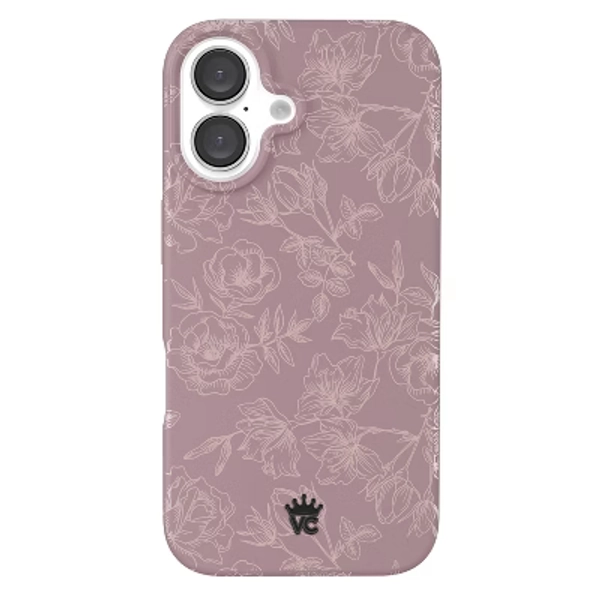 VELVET CAVIAR iPhone 16 MagSafe Case - Dusty Rose Chrome Floral