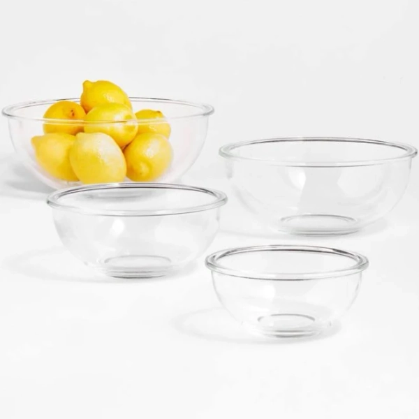 Crate & Barrel Nesting Glass Mixing Bowls (Set of 4)