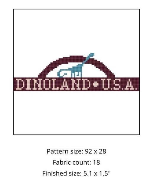 Dinoland USA Sign Animal Kingdom  Handpainted Needlepoint Canvas -  Needlepoint - Disney Needlepoint
