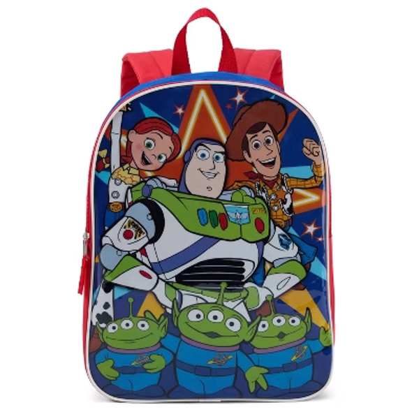 TOY STORY, 15" Boys' Backpack with Padded Straps & Zip Compartment - Ideal Toddler Bookbag for School & Travel