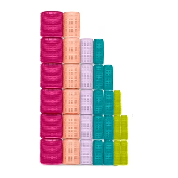 ⭐️⭐️Conair Volumizing Self-Grip Hair Rollers  Assorted Multicolor 31-Pack With Travel Case