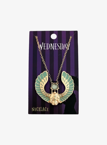 Wednesday Bianca Winged Scarab Pendant Necklace