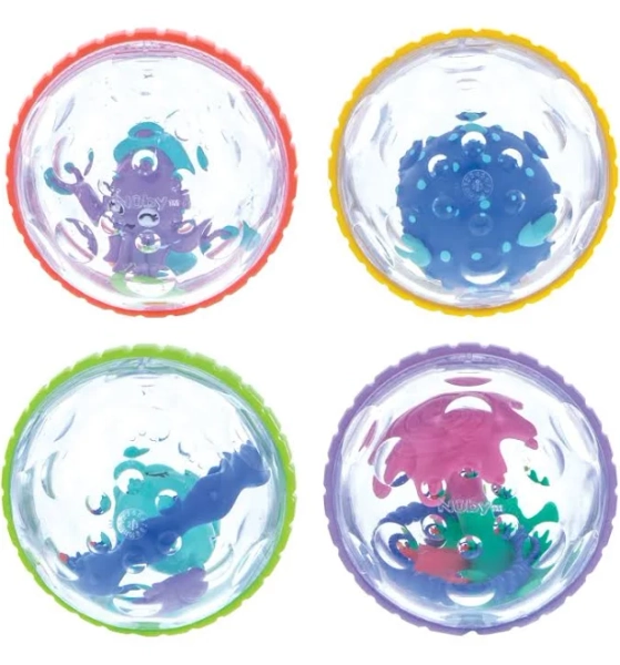 Nuby Bubbly Buds Interactive Baby Bath Toys 4 Pack