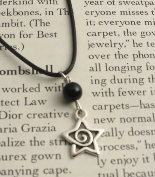 1pc Y2K Silver Spiral Star Pendant Necklace Suitable For Women Aesthetic Jewelry Gift,one-size