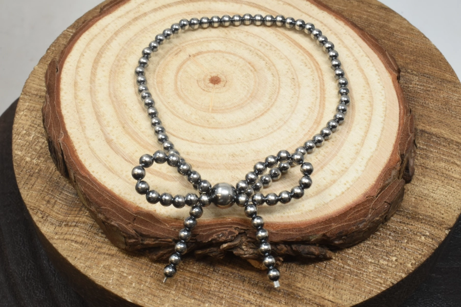 3mm Silver Pearl Bow Stretch Bracelet