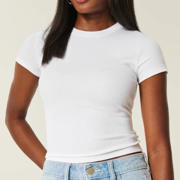 Women's Crew Baby Tee in White