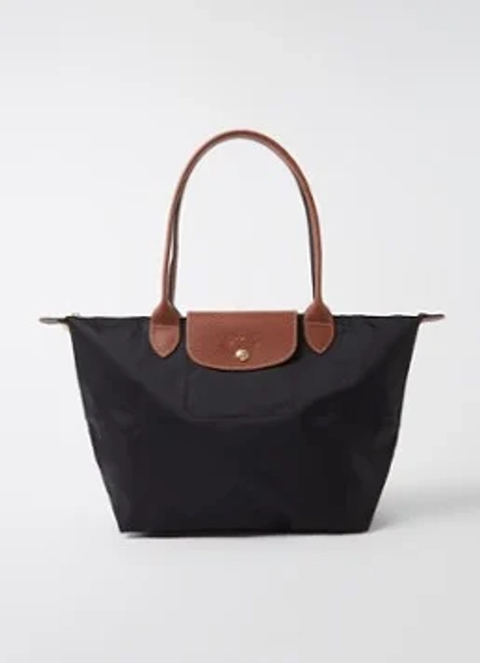 Longchamp Le Pliage Original schoudertas M met leren details - Zwart - 1 maat