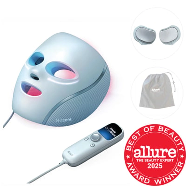 Shark Beauty CryoGlow Cooling + LED Face Mask & Facial Glo Skin Tool Blue