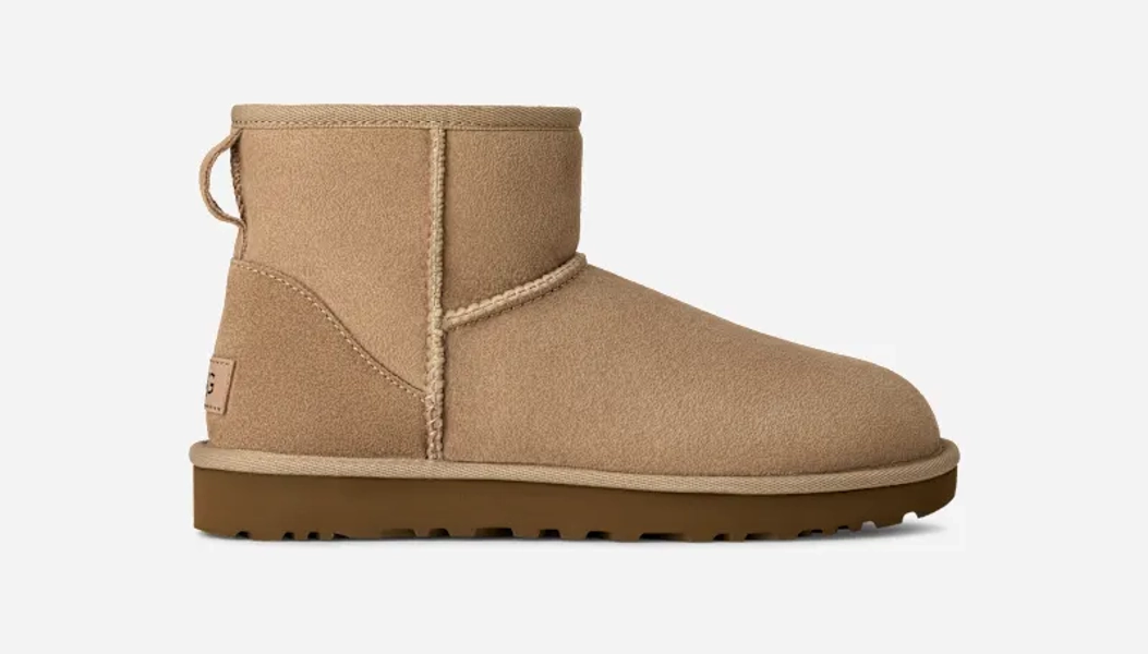 UGG® Women's Classic Mini II Sheepskin Classic Boots in Sand, Size 6
