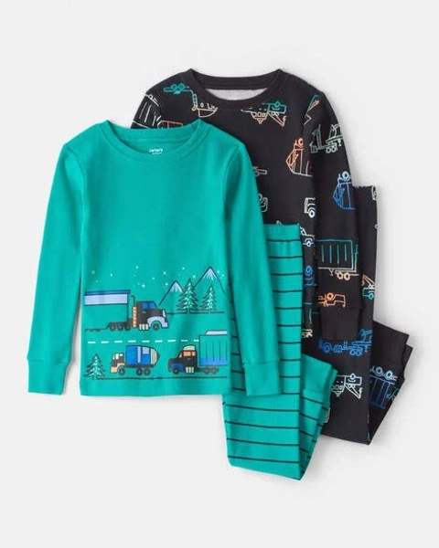 Carter's Toddler Boys Truck Loose Fit 4-Piece Pajamas