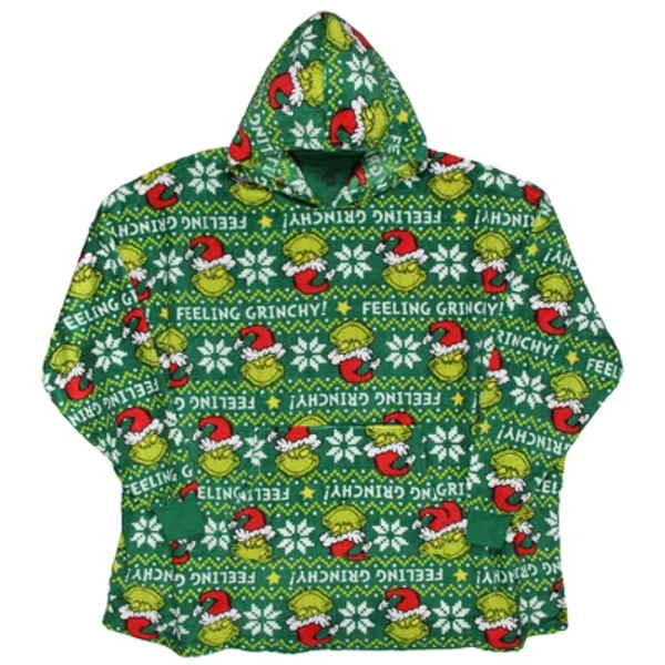 Dr. Seuss How The Grinch Stole Christmas Oversized Lounge Hoodie Unisex (L/XL) Green