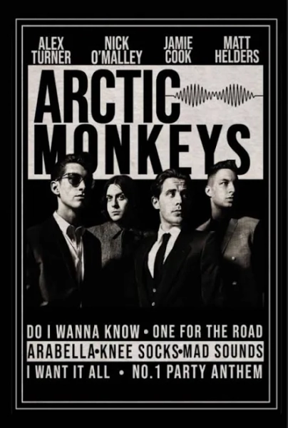 Arctic Monkeys Poster 24x36 - Indie Rock, Alex Turner, British Music Icons