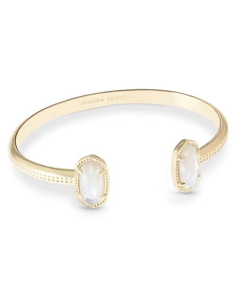 Kendra Scott Elton Gold Cuff Bracelet in Ivory Mother-of-Pearl | Mother Of Pearl